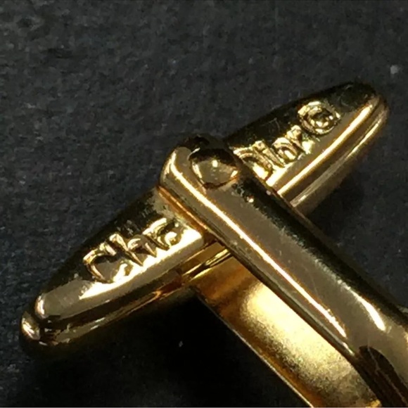 Authentic Christian Dior Yves Saint Laurent Gold Tone Cufflinks & tie clip PICK1 - Picture 8 of 11